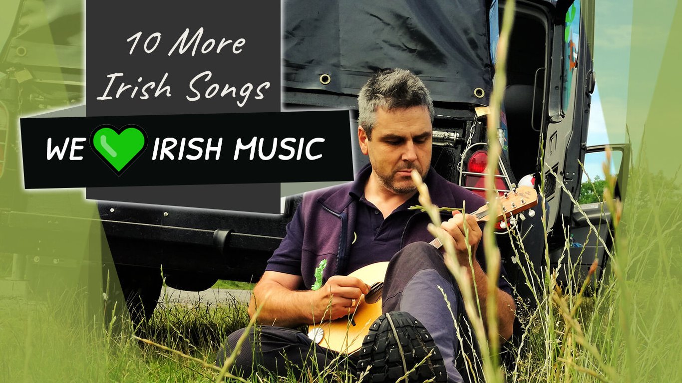 10 More Irish Songs blog feature image showing guide playing music
