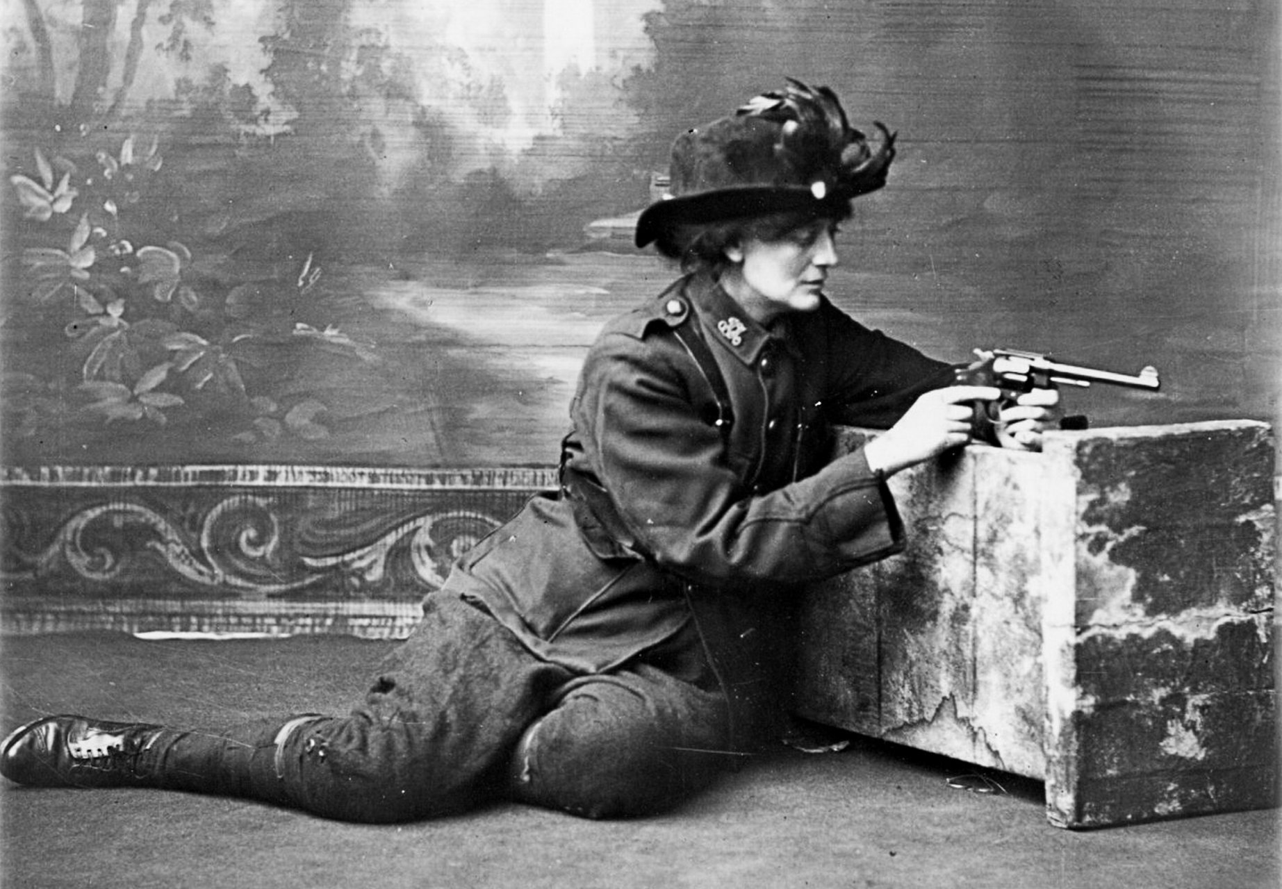Rebel and feminist, Constance Markievicz, posing for a photo