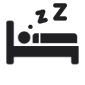 Icon of figure sleeping in bed