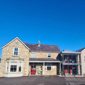 Gateway Lodge in Donegal with blue sky