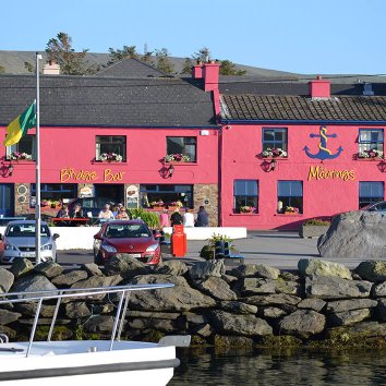 The exterior front view of the Moorings Guesthouse directly across from the harbour The exterior front view of the Moorings Guesthouse directly across from the harbour