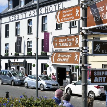 Exterior of the Nesbitt Arms Hotel in Ardara, Donegal, Ireland