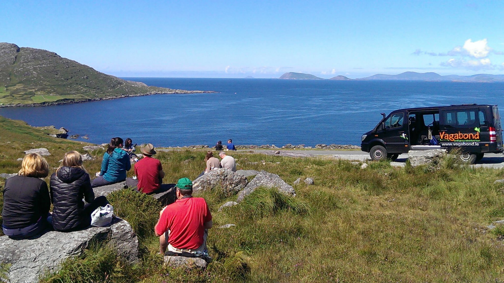 Tour group enjoying a picnic in a scenic location in Ireland