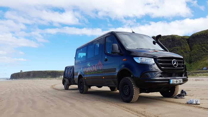 Getting off the beaten track in our specially modified 4x4 tour vehicles Our specially designed 4x4 Vagatron Tour vehicle knows no bounds